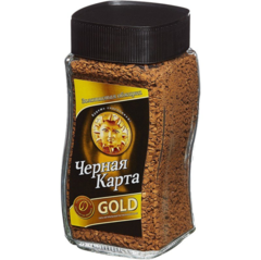 Растворимый кофе Черная карта Gold стекло 190 г